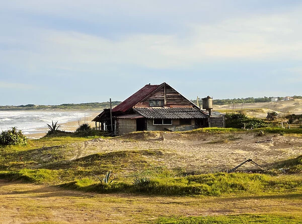 Uruguay, Rocha Department, Punta del Diablo, View towards the la Viuda Beach