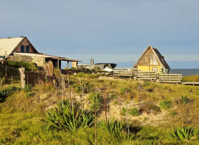 Framed Print : Uruguay, Rocha Department, Punta del Diablo, Houses near la Viuda Beach Framed Print : Uruguay, Rocha Department, Punta del Diablo, Houses near la Viuda Beach
