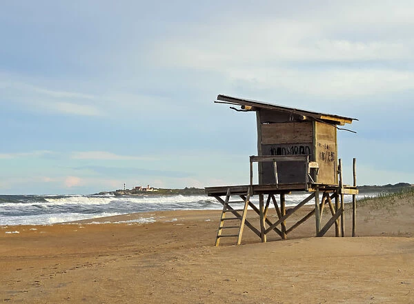 Uruguay, Rocha Department, Punta del Diablo, View of the la Viuda Beach