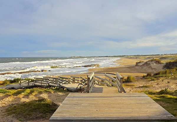 Uruguay, Rocha Department, Punta del Diablo, View of the la Viuda Beach