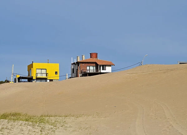 Uruguay, Rocha Department, Punta del Diablo, Houses on the dunes
