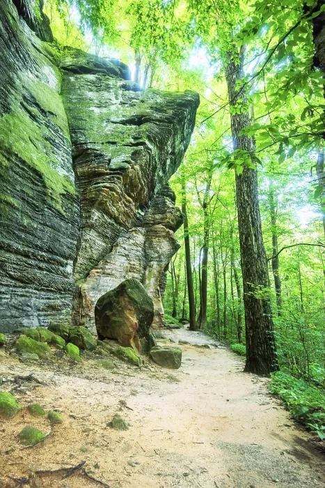 Framed Print : USA, Akron, Ohio, The Ledges Is A Trail Of Ancient Towering Rock Formations And Sandstone Cliffs, Cuyahoga Valley National Park Framed Print : USA, Akron, Ohio, The Ledges Is A Trail Of Ancient Towering Rock Formations And Sandstone Cliffs, Cuyahoga Valley National Park