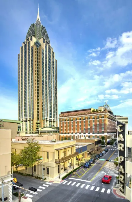 Framed Print : USA, Alabama, Mobile, Downtown, Royal Street, RSA Battle House Tower Framed Print : USA, Alabama, Mobile, Downtown, Royal Street, RSA Battle House Tower