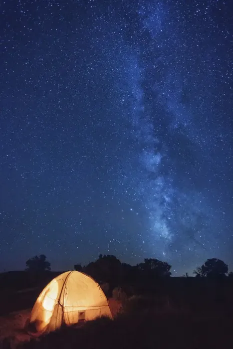 Framed Print : USA, Arizona, campground on Hunts Mesa and Milky Way