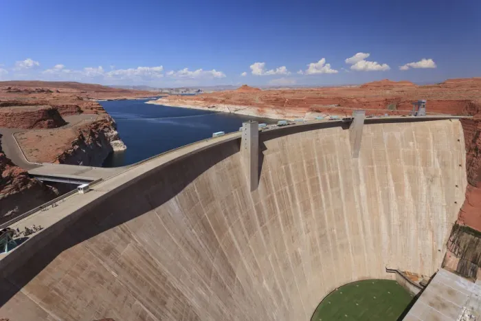 Framed Print : USA, Arizona, Page, Lake Powell and Glen Canyon Dam Framed Print : USA, Arizona, Page, Lake Powell and Glen Canyon Dam