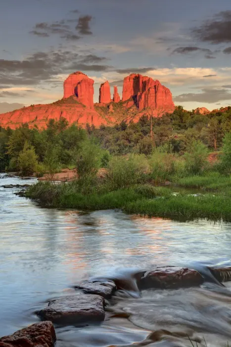 Framed Print : USA, Arizona, Sedona, Cathedral Rock glowing at sunset Framed Print : USA, Arizona, Sedona, Cathedral Rock glowing at sunset