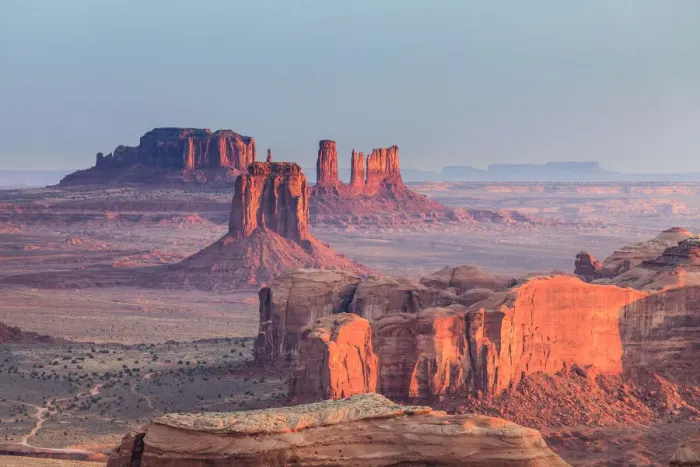 Framed Print : USA, Arizona, View over Monument Valley from the top of Hunts Mesa