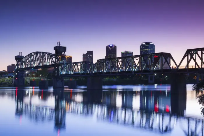 Framed Print : USA, Arkansas, Little Rock, city skyline from the Arkansas River Framed Print : USA, Arkansas, Little Rock, city skyline from the Arkansas River