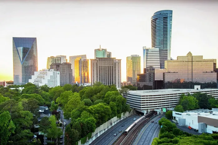 Framed Print : USA, Atlanta, Georgia, Buckhead, Uptown Commercial And Residential District, Rapid Public Transit, Fulton County, Sunset Framed Print : USA, Atlanta, Georgia, Buckhead, Uptown Commercial And Residential District, Rapid Public Transit, Fulton County, Sunset