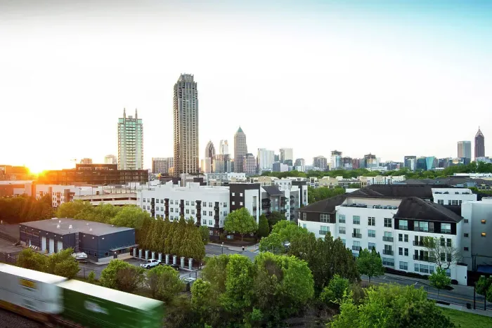 Framed Print : USA, Atlanta, Georgia, Midtown Skyline, Commercial And Residential District, Fulton County, Sunrise Framed Print : USA, Atlanta, Georgia, Midtown Skyline, Commercial And Residential District, Fulton County, Sunrise