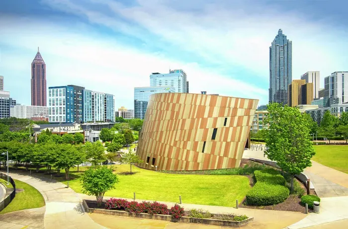 Framed Print : USA, Atlanta, Georgia, National Center For Civil And Human Rights Building, Downtown, Fulton County Framed Print : USA, Atlanta, Georgia, National Center For Civil And Human Rights Building, Downtown, Fulton County