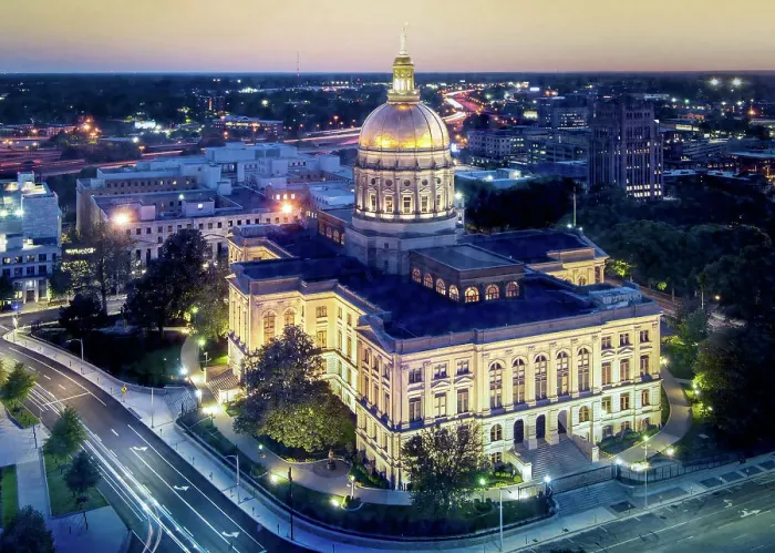 Framed Print : USA, Atlanta, Georgia, State Capitol Building, State Government, Fulton County, Dusk Framed Print : USA, Atlanta, Georgia, State Capitol Building, State Government, Fulton County, Dusk