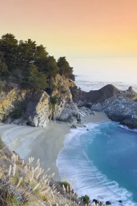 Framed Print : USA, California, Big Sur Pacific Coastline, Julia Pfeiffer Burns State Park, McWay Falls