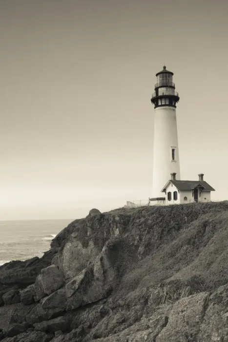 Framed Print : USA, California, Central Coast, Pigeon Point, Pigeon Point Lighthouse Station State