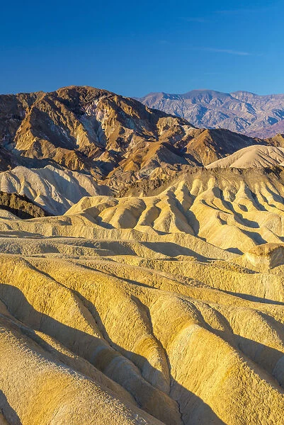 USA, California, Death Valley National Park, Zabriskie Point, Panamint Range of mountains