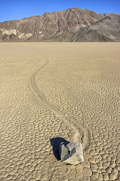 USA, California, Death Valley National Park, Racetrack Playa, wandering stones
