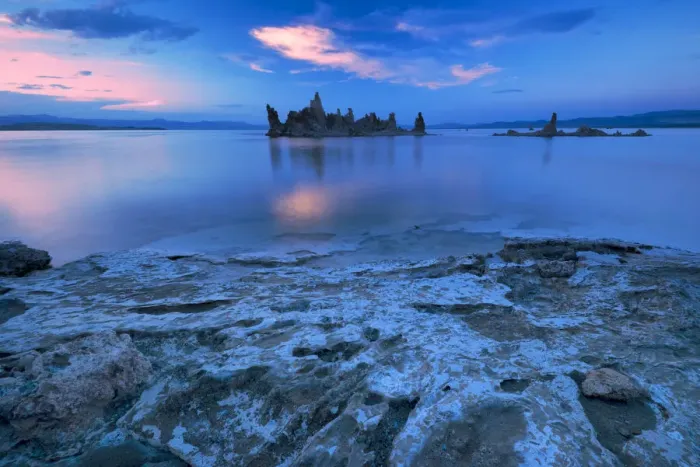 Framed Print : USA, California, Eastern Sierra, Mono Lake, Tufa Reserve at sunset
