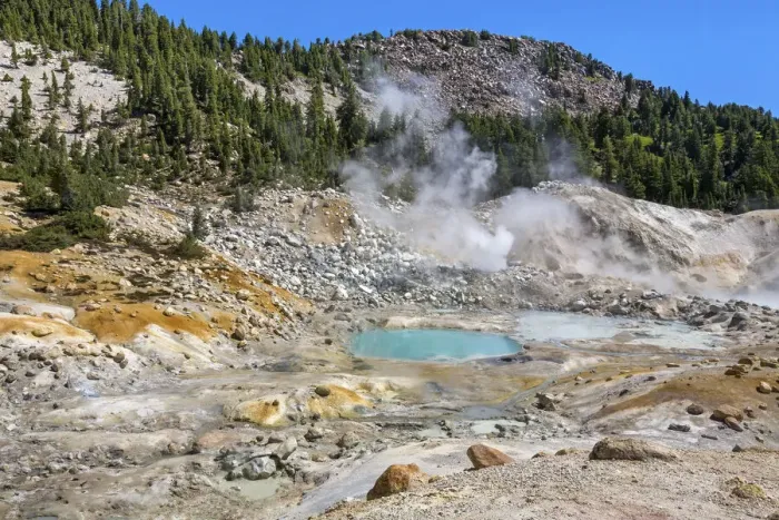 Framed Print : USA, California, Lassen Volcanic National Park, Bumpass Hell, Geothermal Area
