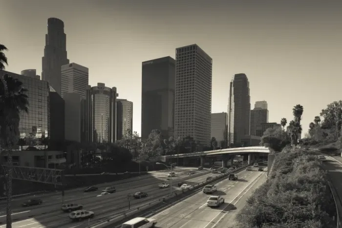Framed Print : USA, California, Los Angeles, downtown and Rt. 110 Harbor Freeway Framed Print : USA, California, Los Angeles, downtown and Rt. 110 Harbor Freeway
