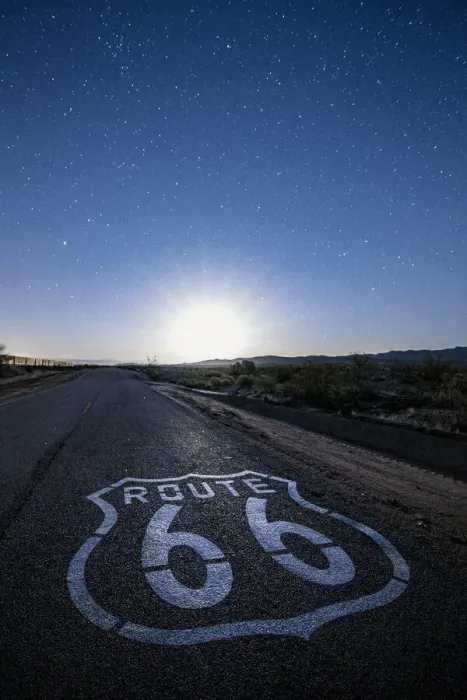 Framed Print : USA, California, Mojave Desert: moon rising on the Historic Route 66 Framed Print : USA, California, Mojave Desert: moon rising on the Historic Route 66