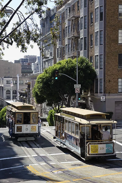 USA, California, San Francisco, California, Cable Car Tram on Pine Street