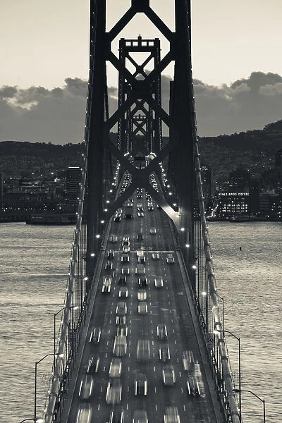 USA, California, San Francisco, Embarcadero, Bay Bridge from Treasure Island