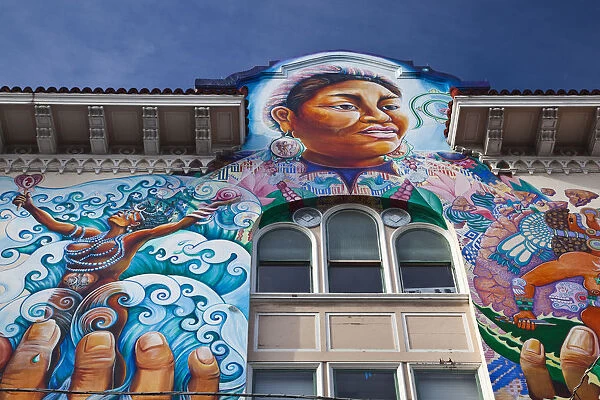 USA, California, San Francisco, The Mission, Womens Building wall mural, Maestrapeace
