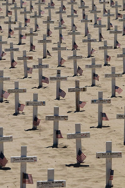 USA, California, Santa Barbara, Memorial to US soldiers who died in Iraq