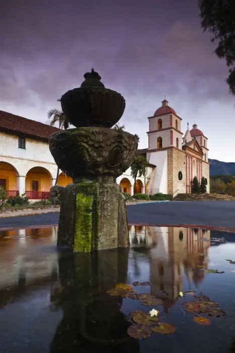 Framed Print : USA, California, Southern California, Santa Barbara, Mission Santa Barbara, dawn Framed Print : USA, California, Southern California, Santa Barbara, Mission Santa Barbara, dawn