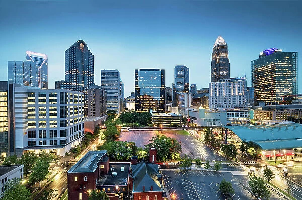 USA, Charlotte, North Carolina, Skyline, Downtown, The Queen City