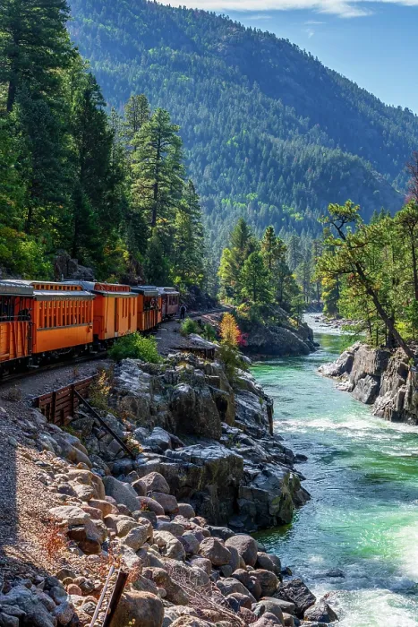 Framed Print : USA, Colorado, Animas Canyon, Animas River, Durango and Silverton Narrow Gauge Railroad Framed Print : USA, Colorado, Animas Canyon, Animas River, Durango and Silverton Narrow Gauge Railroad