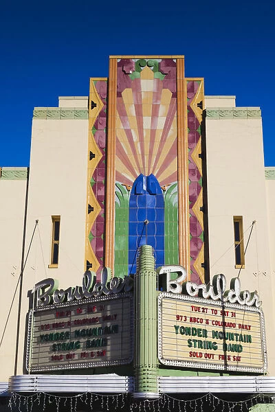 USA, Colorado, Boulder, marquee of the Boulder Theater