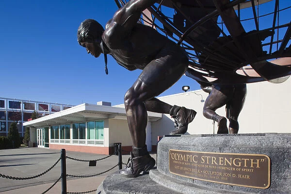 USA, Colorado, Colorado Springs, United States Olympic Training Center, sculpture
