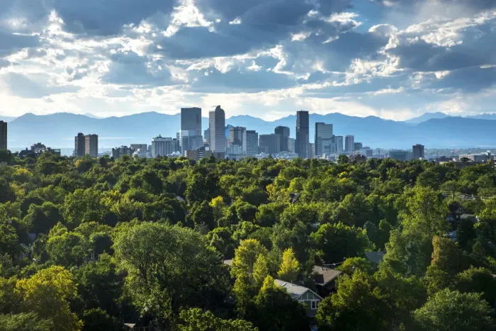 Framed Print : USA, Colorado, Denver Skyline and Rocky Mountains Framed Print : USA, Colorado, Denver Skyline and Rocky Mountains