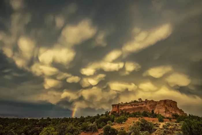 Framed Print : USA, Colorado, Mesa County, Colorado National Monument, thunderstorm and rainbow Framed Print : USA, Colorado, Mesa County, Colorado National Monument, thunderstorm and rainbow