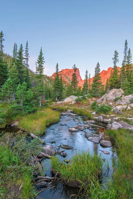 Framed Print : USA, Colorado, Rocky Mountain National Park, Hallet Peak from Tyndall Creek Framed Print : USA, Colorado, Rocky Mountain National Park, Hallet Peak from Tyndall Creek
