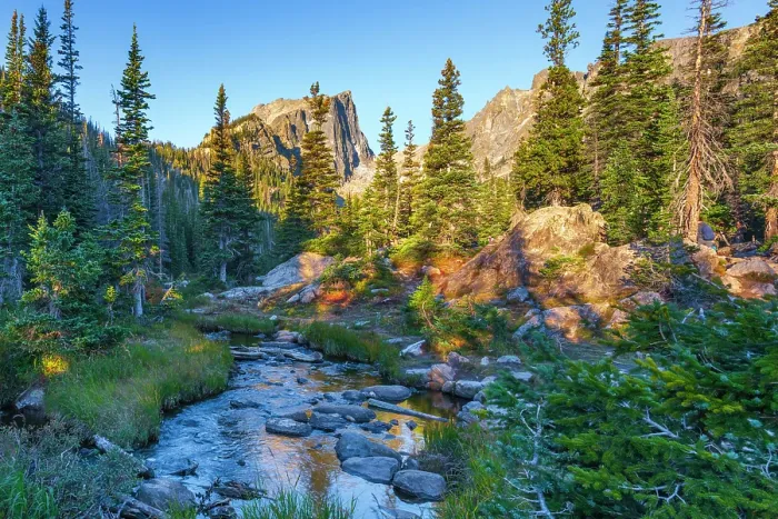 Framed Print : USA, Colorado, Rocky Mountain National Park, Hallet Peak from Tyndall Creek Framed Print : USA, Colorado, Rocky Mountain National Park, Hallet Peak from Tyndall Creek