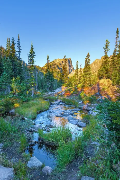 Framed Print : USA, Colorado, Rocky Mountain National Park, Hallet Peak from Tyndall Creek Framed Print : USA, Colorado, Rocky Mountain National Park, Hallet Peak from Tyndall Creek