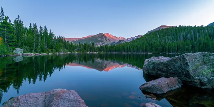 Framed Print : USA, Colorado, Rocky Mountain National Park, Longs Peak mountain from Bear Lake Framed Print : USA, Colorado, Rocky Mountain National Park, Longs Peak mountain from Bear Lake