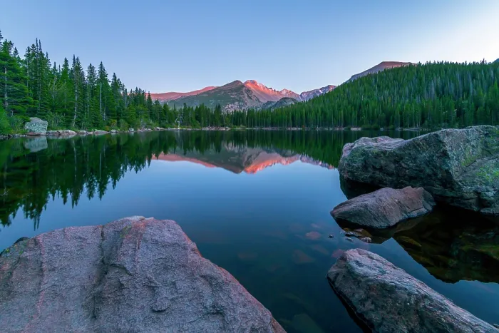 Framed Print : USA, Colorado, Rocky Mountain National Park, Longs Peak mountain from Bear Lake Framed Print : USA, Colorado, Rocky Mountain National Park, Longs Peak mountain from Bear Lake