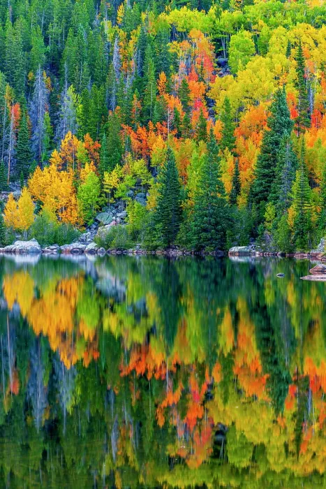 Framed Print : USA, Colorado, Rocky Mountain National Park, Longs Peak mountain from Bear Lake
