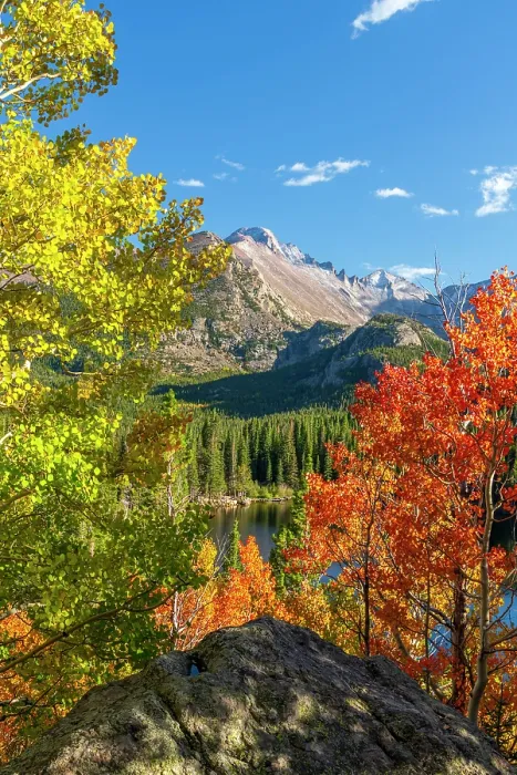 Framed Print : USA, Colorado, Rocky Mountain National Park, Longs Peak mountain from Bear Lake Framed Print : USA, Colorado, Rocky Mountain National Park, Longs Peak mountain from Bear Lake