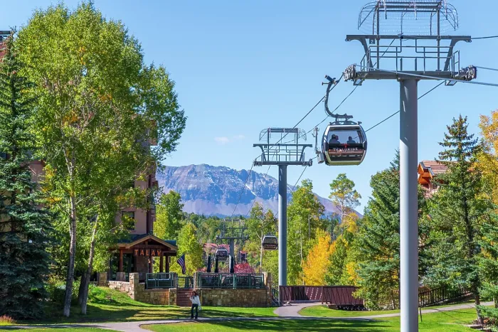 Framed Print : USA, Colorado, Telluride, Mountain Village, Mountain Village Gondola Framed Print : USA, Colorado, Telluride, Mountain Village, Mountain Village Gondola