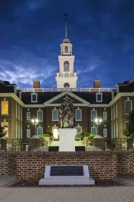 Framed Print : USA, Delaware, Dover, Legislative Hall, Delaware State House, dusk Framed Print : USA, Delaware, Dover, Legislative Hall, Delaware State House, dusk