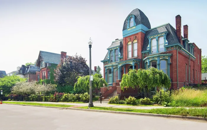 Framed Print : USA, Detroit, Michigan, Brush Park Neighborhood, Restored Late 19th Century Victorian Mansions Framed Print : USA, Detroit, Michigan, Brush Park Neighborhood, Restored Late 19th Century Victorian Mansions