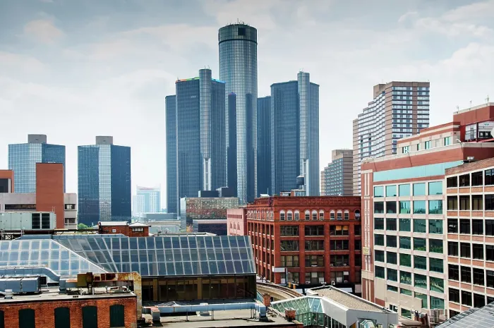Framed Print : USA, Detroit, Michigan, Renaissance Center Looms Over Downtown, Also Known As The RenCen, General Motors Headquarters Framed Print : USA, Detroit, Michigan, Renaissance Center Looms Over Downtown, Also Known As The RenCen, General Motors Headquarters