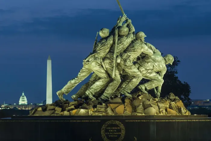 Framed Print : USA, District of Columbia, Washington, US Marine Corps War Memorial also known as Framed Print : USA, District of Columbia, Washington, US Marine Corps War Memorial also known as