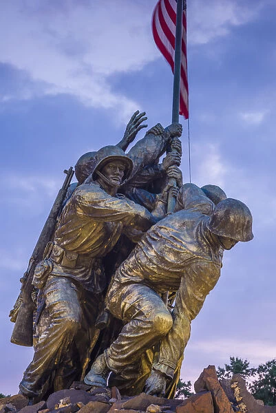 USA, District of Columbia, Washington, US Marine Corps War Memorial also known as