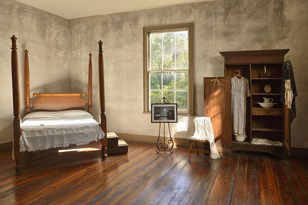 USA, Florida, Alachua County, Historic Hailie Homestead, bedroom