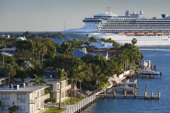 Framed Print : USA, Florida, Fort Lauderdale, Port Everglades, cruiseships Framed Print : USA, Florida, Fort Lauderdale, Port Everglades, cruiseships